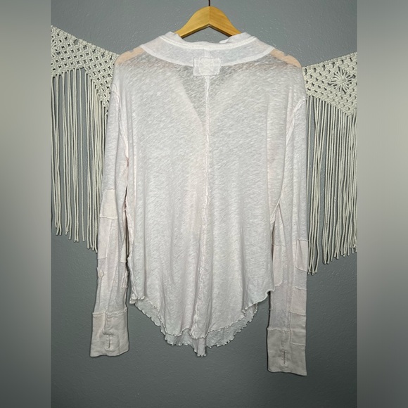 We The Free Linen Blend Legacy Henley in White Size Small - Picture 6 of 6